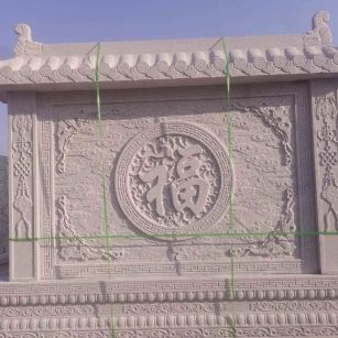 佳木斯 芝麻白花岗岩屏风，照壁，影壁