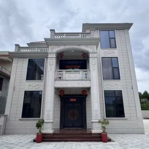 佳木斯 芝麻白石材别墅干挂案例展示