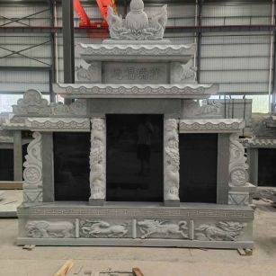 佳木斯 芝麻灰高档墓碑、土墓，一套也支持定做