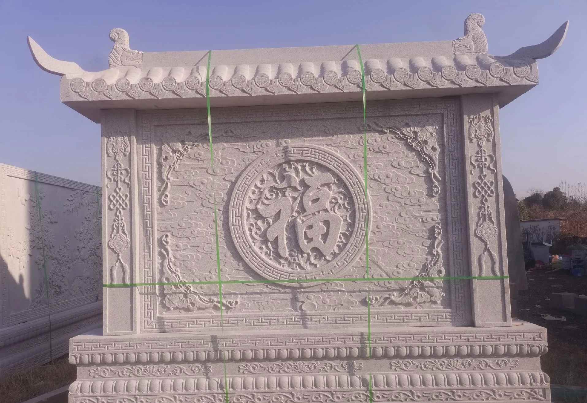 佳木斯 芝麻白花岗岩屏风，照壁，影壁